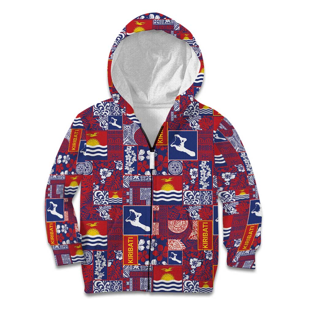 Kiribati Tekeraoi n te Kiritimati Kid Hoodie Pacific Patchwork Xmas Vibes - Polynesian Pride