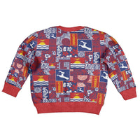 Kiribati Tekeraoi n te Kiritimati Kid Ugly Christmas Sweater Pacific Patchwork Xmas Vibes LT9 - Polynesian Pride