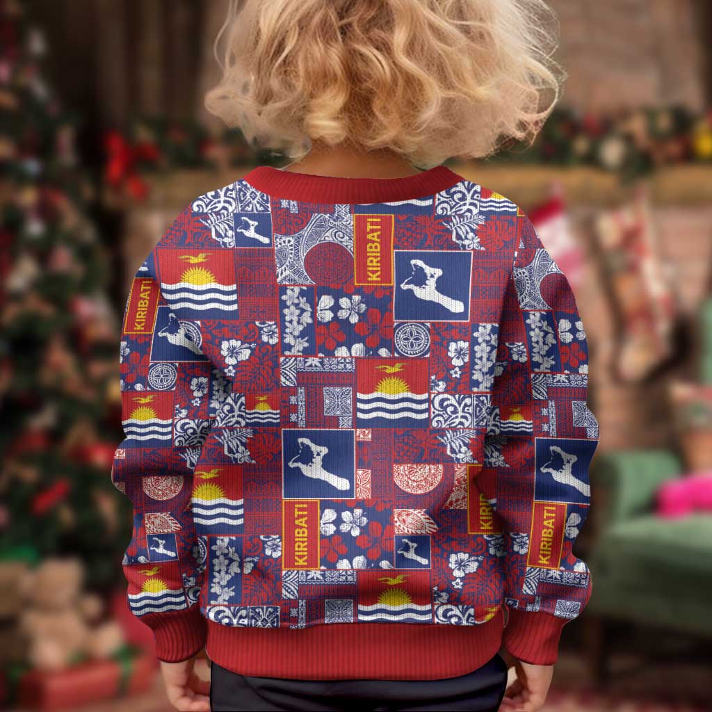 Kiribati Tekeraoi n te Kiritimati Kid Ugly Christmas Sweater Pacific Patchwork Xmas Vibes LT9 - Polynesian Pride