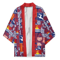 Kiribati Tekeraoi n te Kiritimati Kimono Pacific Patchwork Xmas Vibes - Polynesian Pride