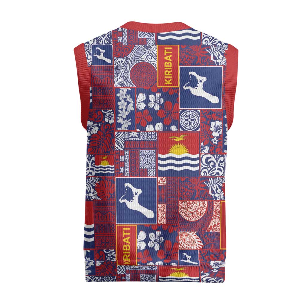 Kiribati Tekeraoi n te Kiritimati Christmas Knitted V-Neck Vest Pacific Patchwork Xmas Vibes LT9 - Polynesian Pride