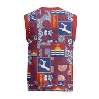 Kiribati Tekeraoi n te Kiritimati Christmas Knitted V-Neck Vest Pacific Patchwork Xmas Vibes LT9 - Polynesian Pride