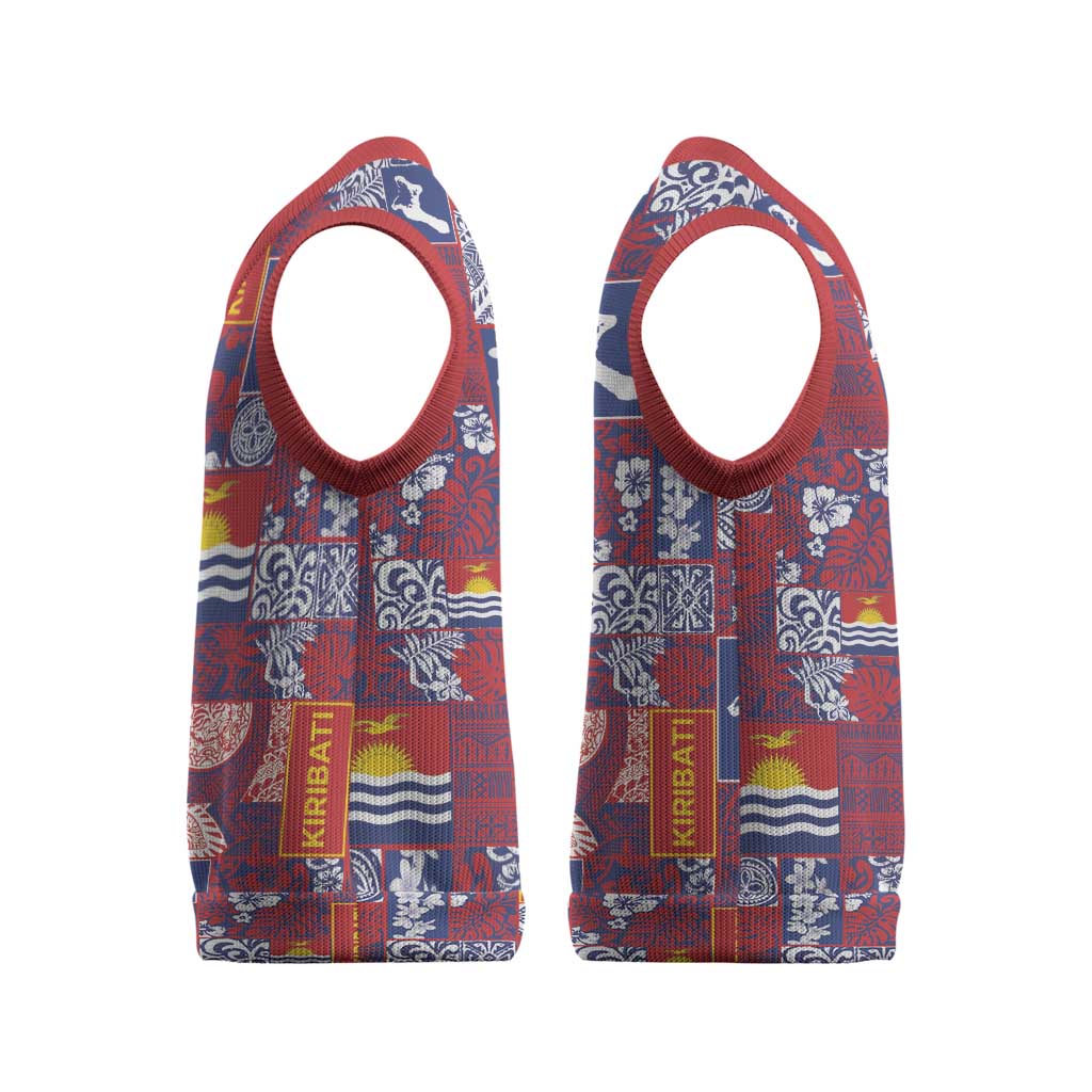 Kiribati Tekeraoi n te Kiritimati Christmas Knitted V-Neck Vest Pacific Patchwork Xmas Vibes LT9 - Polynesian Pride