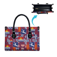 Kiribati Tekeraoi n te Kiritimati Leather Bag Pacific Patchwork Xmas Vibes - Polynesian Pride