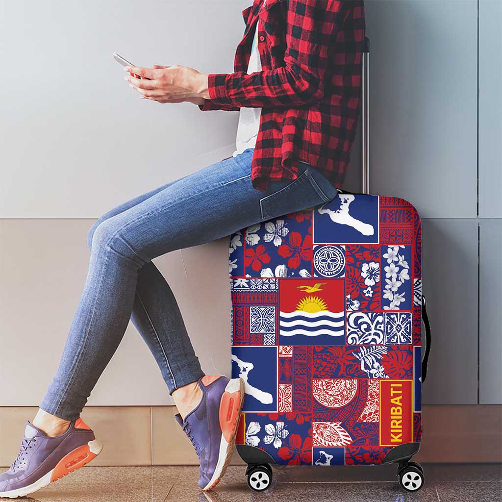Kiribati Tekeraoi n te Kiritimati Luggage Cover Pacific Patchwork Xmas Vibes - Polynesian Pride