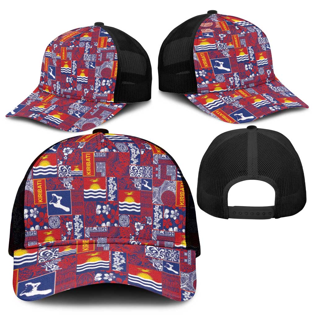 Kiribati Tekeraoi n te Kiritimati Mesh Trucker Cap Pacific Patchwork Xmas Vibes - Polynesian Pride