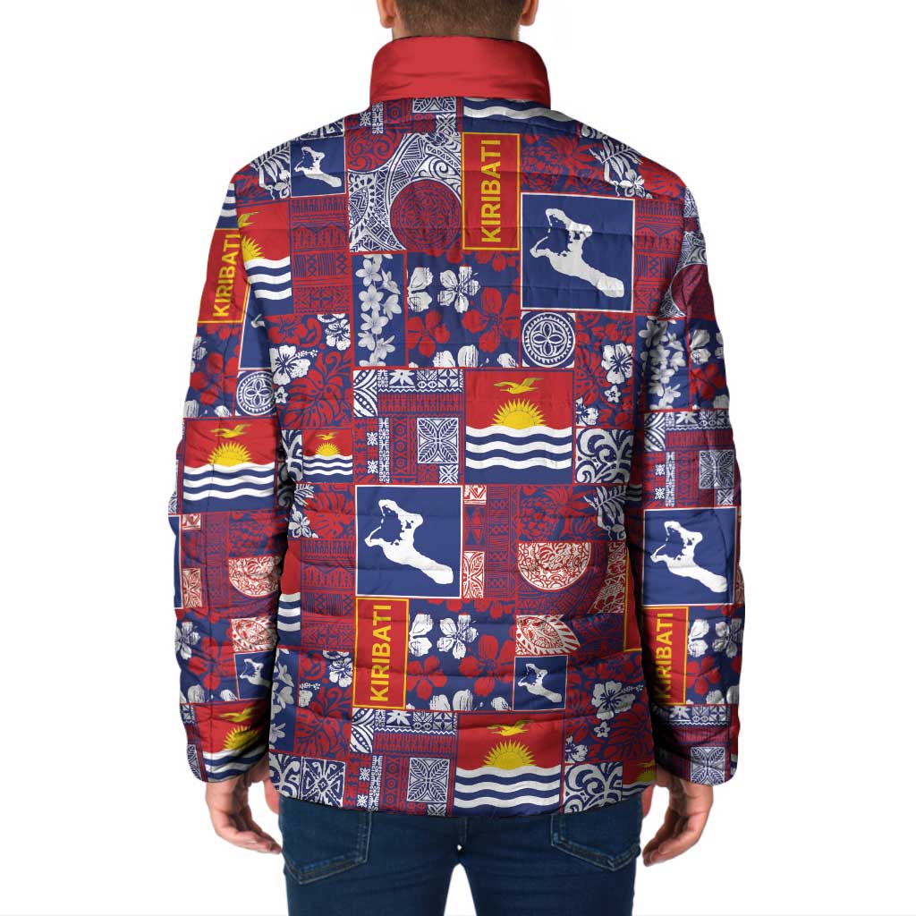 Kiribati Tekeraoi n te Kiritimati Padded Jacket Pacific Patchwork Xmas Vibes - Polynesian Pride
