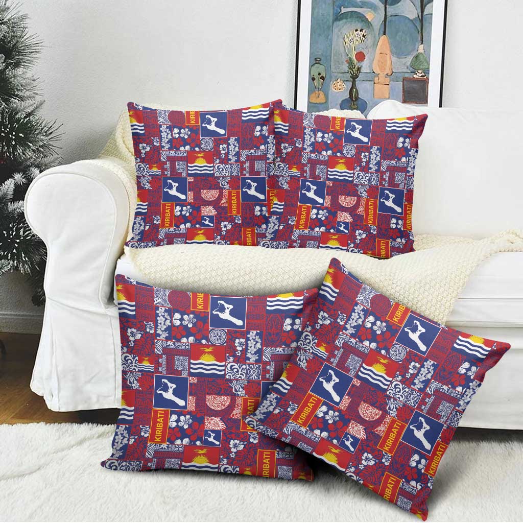 Kiribati Tekeraoi n te Kiritimati Pillow Cover Pacific Patchwork Xmas Vibes - Polynesian Pride