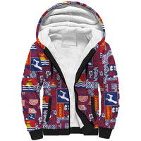 Kiribati Tekeraoi n te Kiritimati Sherpa Hoodie Pacific Patchwork Xmas Vibes - Polynesian Pride