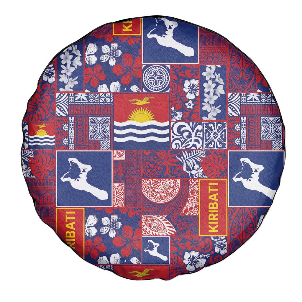 Kiribati Tekeraoi n te Kiritimati Spare Tire Cover Pacific Patchwork Xmas Vibes - Polynesian Pride