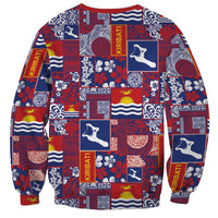 Kiribati Tekeraoi n te Kiritimati Sweatshirt Pacific Patchwork Xmas Vibes - Polynesian Pride