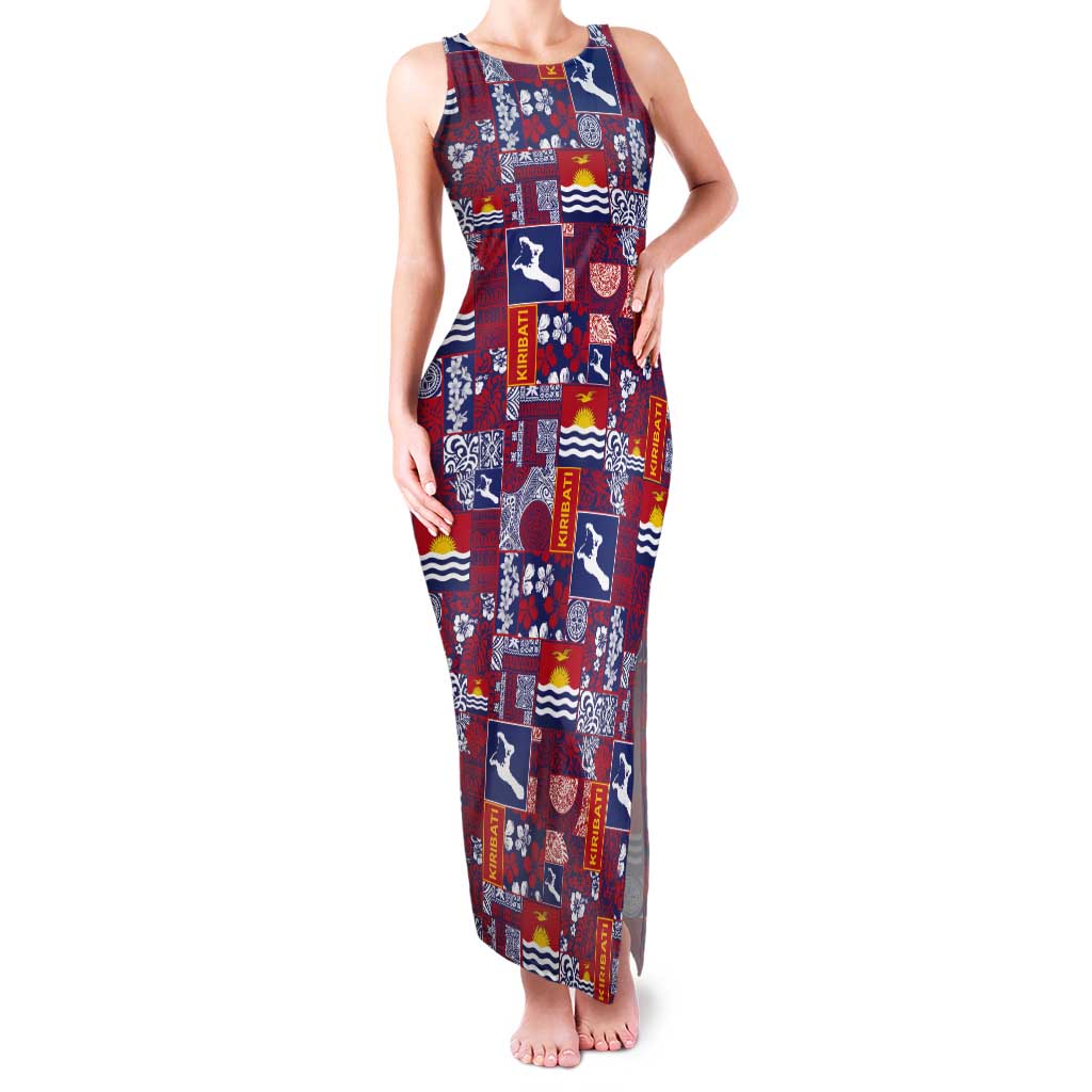 Kiribati Tekeraoi n te Kiritimati Tank Maxi Dress Pacific Patchwork Xmas Vibes - Polynesian Pride