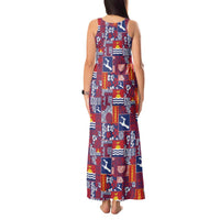 Kiribati Tekeraoi n te Kiritimati Tank Maxi Dress Pacific Patchwork Xmas Vibes - Polynesian Pride