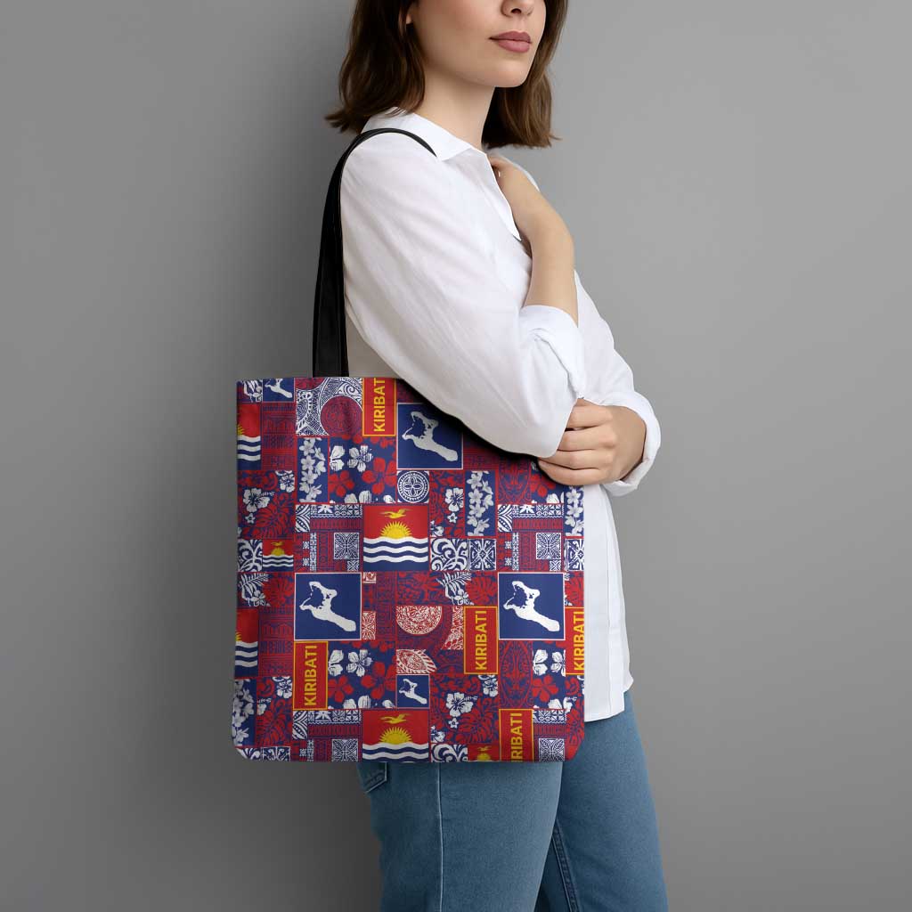 Kiribati Tekeraoi n te Kiritimati Tote Bag Pacific Patchwork Xmas Vibes - Polynesian Pride