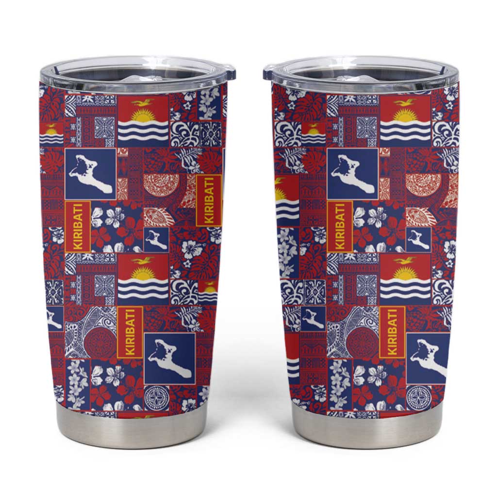 Kiribati Tekeraoi n te Kiritimati Tumbler Cup Pacific Patchwork Xmas Vibes - Polynesian Pride