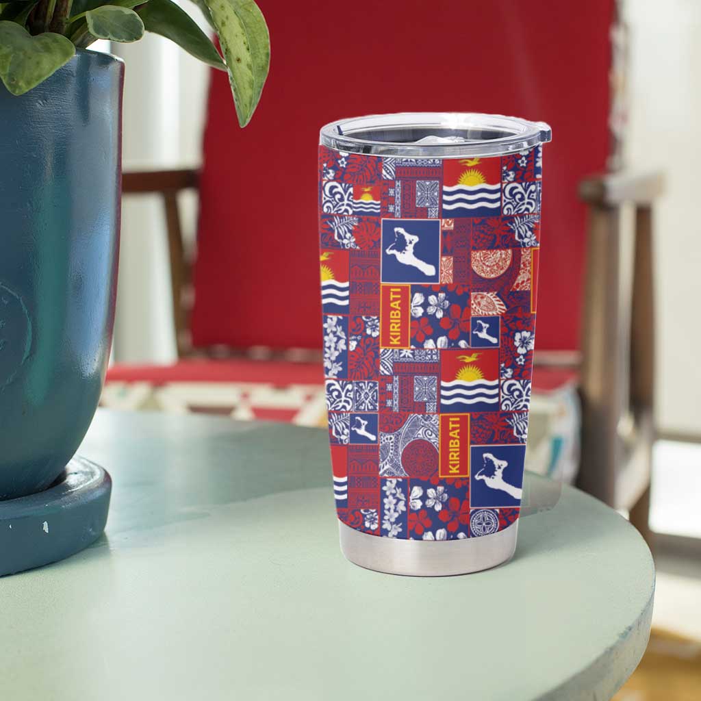 Kiribati Tekeraoi n te Kiritimati Tumbler Cup Pacific Patchwork Xmas Vibes - Polynesian Pride