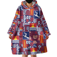 Kiribati Tekeraoi n te Kiritimati Wearable Blanket Hoodie Pacific Patchwork Xmas Vibes - Polynesian Pride