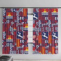 Kiribati Tekeraoi n te Kiritimati Window Curtain Pacific Patchwork Xmas Vibes - Polynesian Pride