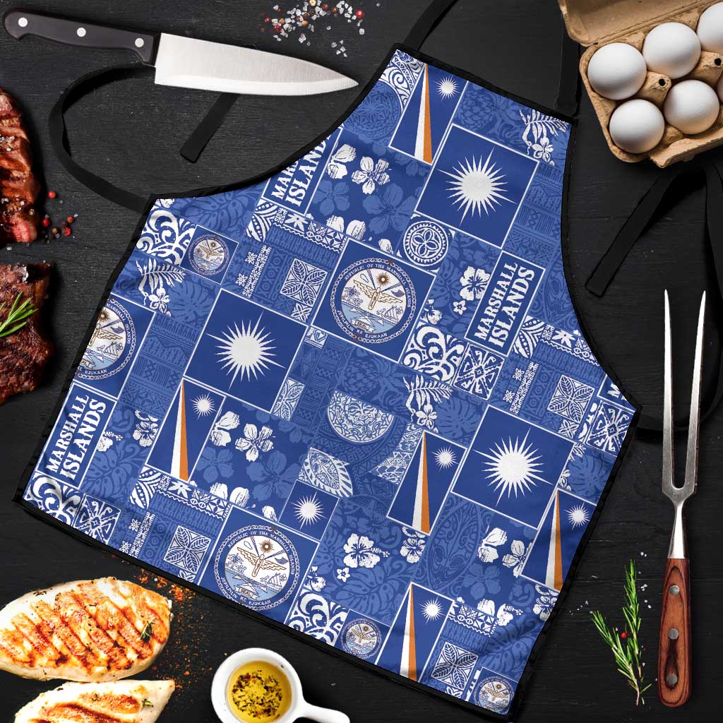 Marshall Islands Merry Christmas Apron Pacific Patchwork Xmas Vibes - Polynesian Pride