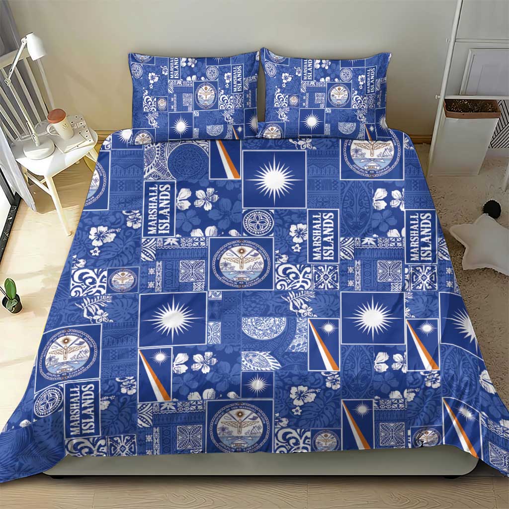 Marshall Islands Merry Christmas Bedding Set Pacific Patchwork Xmas Vibes - Polynesian Pride