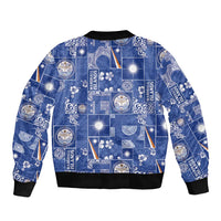 Marshall Islands Merry Christmas Bomber Jacket Pacific Patchwork Xmas Vibes - Polynesian Pride