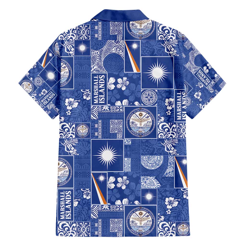 Marshall Islands Merry Christmas Family Matching Long Sleeve Bodycon Dress and Hawaiian Shirt Pacific Patchwork Xmas Vibes - Polynesian Pride