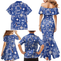 Marshall Islands Merry Christmas Family Matching Mermaid Dress and Hawaiian Shirt Pacific Patchwork Xmas Vibes - Polynesian Pride