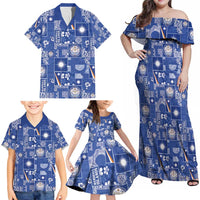 Marshall Islands Merry Christmas Family Matching Off Shoulder Maxi Dress and Hawaiian Shirt Pacific Patchwork Xmas Vibes - Polynesian Pride