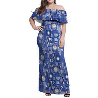Marshall Islands Merry Christmas Family Matching Off Shoulder Maxi Dress and Hawaiian Shirt Pacific Patchwork Xmas Vibes - Polynesian Pride