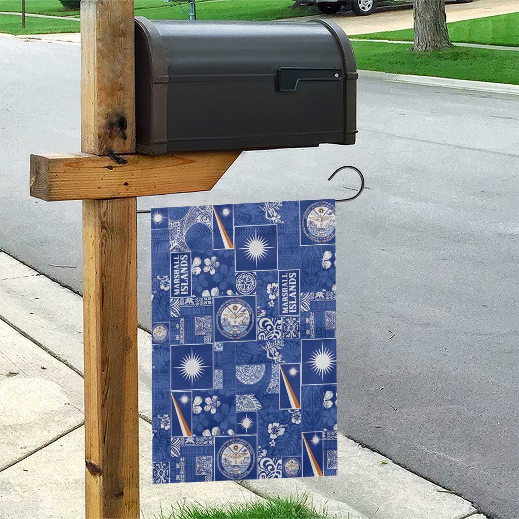 Marshall Islands Merry Christmas Garden Flag Pacific Patchwork Xmas Vibes - Polynesian Pride