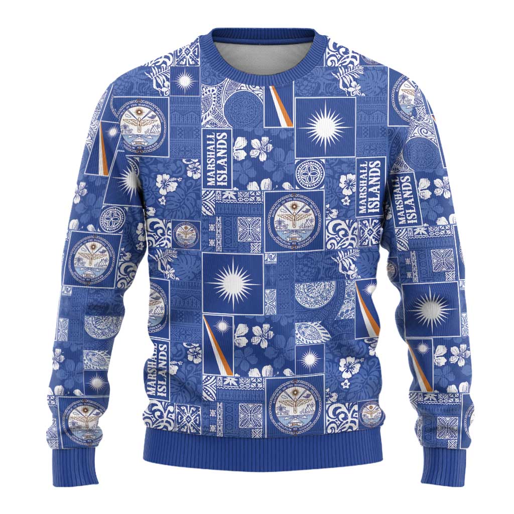Marshall Islands Merry Christmas Ugly Christmas Sweater Pacific Patchwork Xmas Vibes - Polynesian Pride
