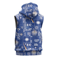 Marshall Islands Merry Christmas Sleeveless Hoodie Pacific Patchwork Xmas Vibes - Polynesian Pride