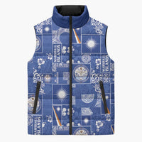 Marshall Islands Merry Christmas Sleeveless Puffer Jacket Pacific Patchwork Xmas Vibes - Polynesian Pride