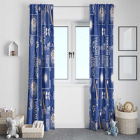 Marshall Islands Merry Christmas Window Curtain Pacific Patchwork Xmas Vibes - Polynesian Pride