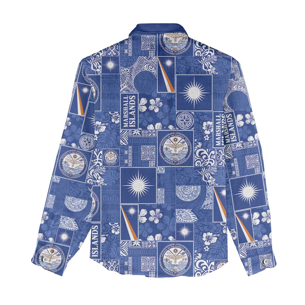 Marshall Islands Merry Christmas Women Casual Shirt Pacific Patchwork Xmas Vibes - Polynesian Pride