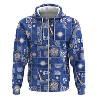 Marshall Islands Merry Christmas Zip Hoodie Pacific Patchwork Xmas Vibes - Polynesian Pride