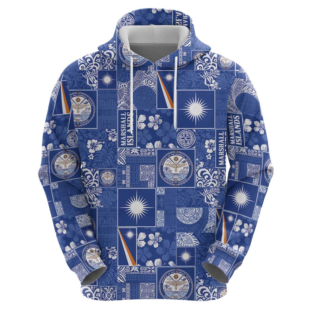 Marshall Islands Merry Christmas Zip Hoodie Pacific Patchwork Xmas Vibes - Polynesian Pride