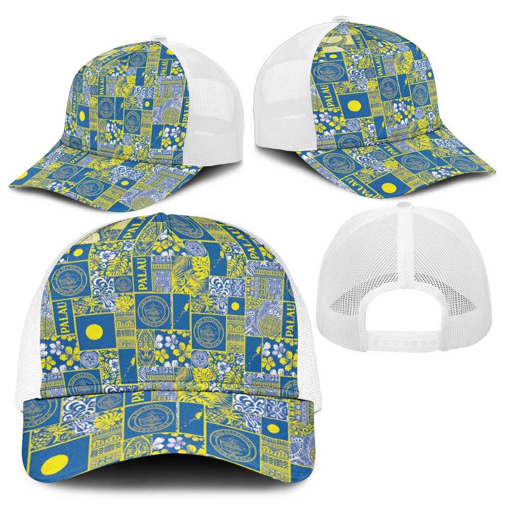 Palau Ungil Kurismas Baseball Net Cap Pacific Patchwork Xmas Vibes - Polynesian Pride