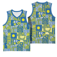 Palau Ungil Kurismas Basketball Jersey Pacific Patchwork Xmas Vibes - Polynesian Pride