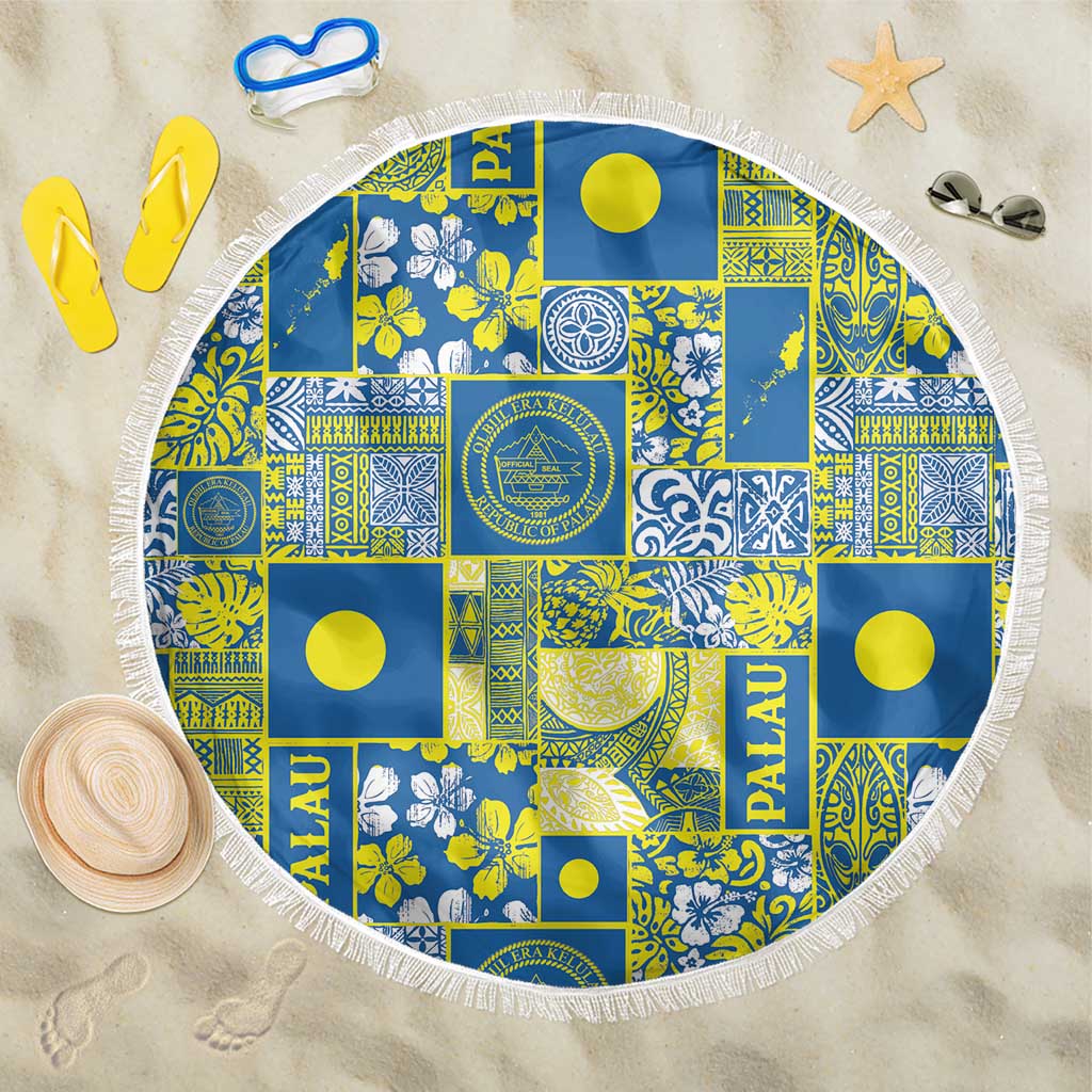 Palau Ungil Kurismas Beach Blanket Pacific Patchwork Xmas Vibes - Polynesian Pride