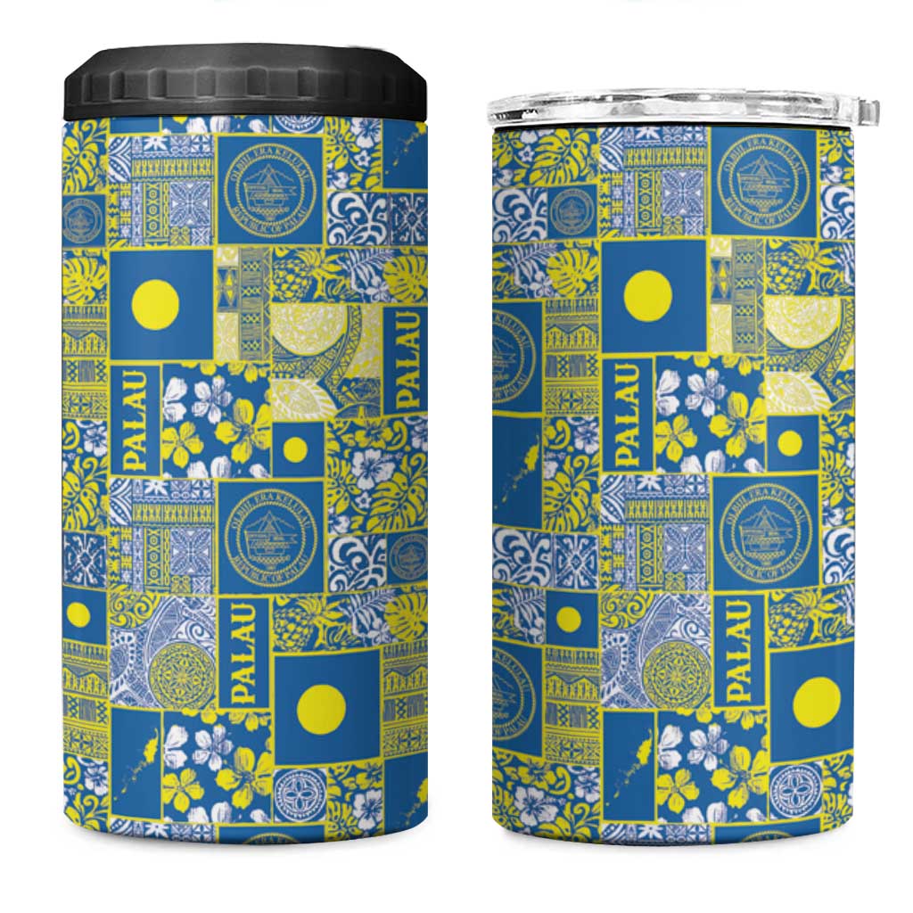 Palau Ungil Kurismas 4 in 1 Can Cooler Tumbler Pacific Patchwork Xmas Vibes - Polynesian Pride