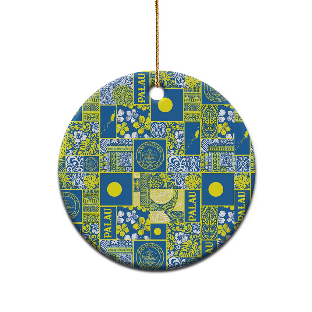 Palau Ungil Kurismas Ceramic Ornament Pacific Patchwork Xmas Vibes - Polynesian Pride