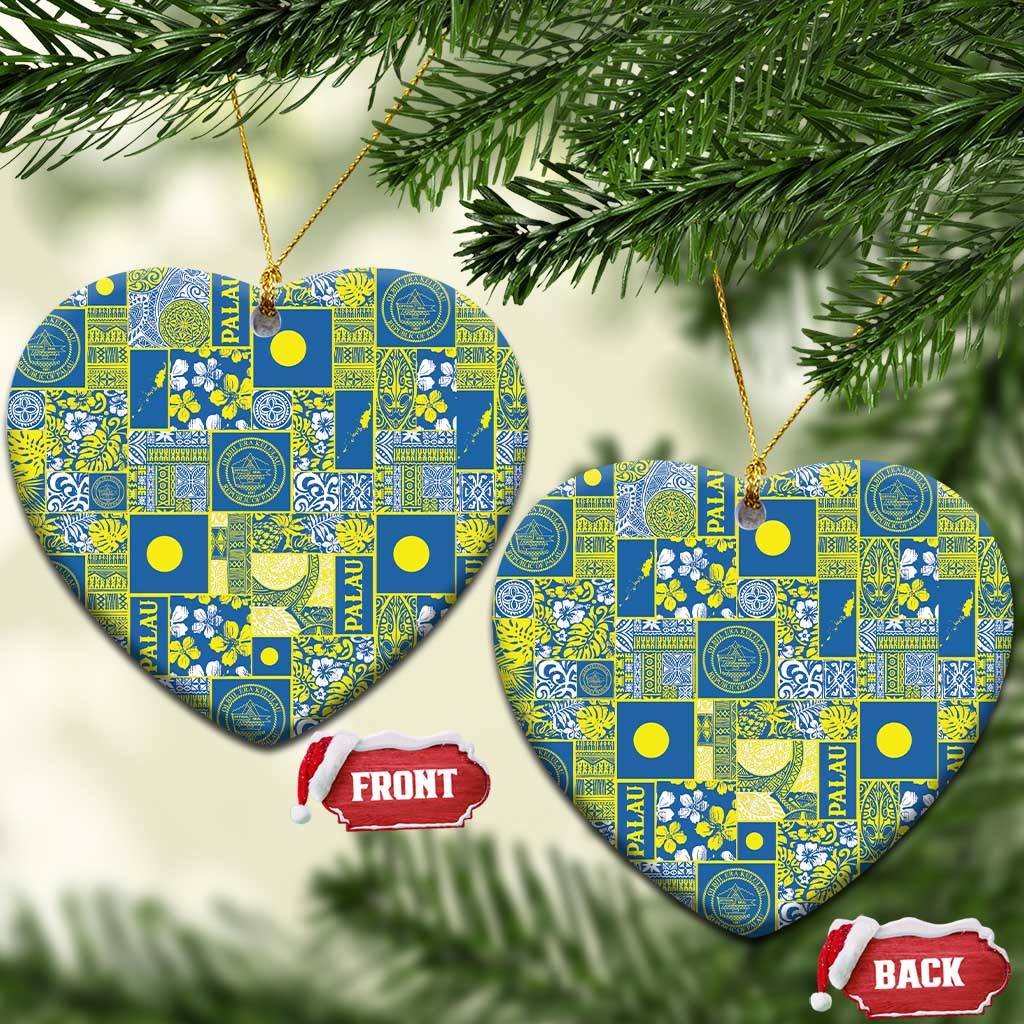 Palau Ungil Kurismas Ceramic Ornament Pacific Patchwork Xmas Vibes - Polynesian Pride
