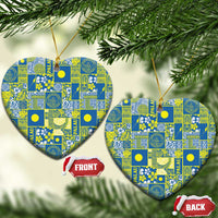 Palau Ungil Kurismas Ceramic Ornament Pacific Patchwork Xmas Vibes - Polynesian Pride