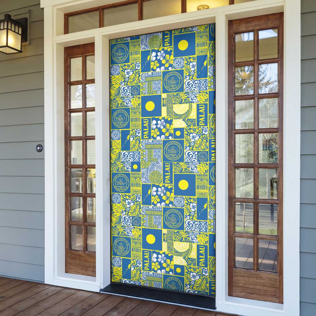 Palau Ungil Kurismas Door Cover Pacific Patchwork Xmas Vibes - Polynesian Pride
