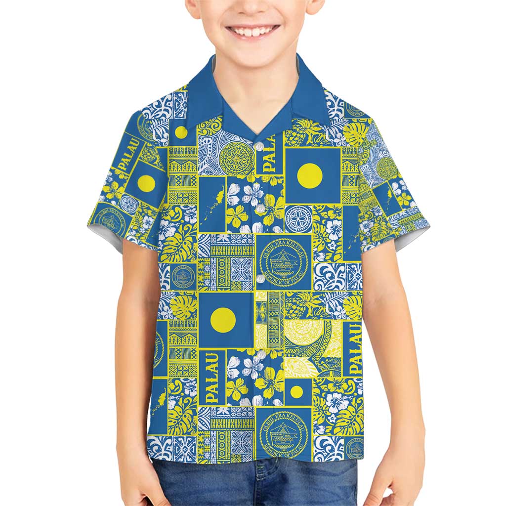 Palau Ungil Kurismas Family Matching Long Sleeve Bodycon Dress and Hawaiian Shirt Pacific Patchwork Xmas Vibes - Polynesian Pride