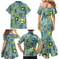 Palau Ungil Kurismas Family Matching Mermaid Dress and Hawaiian Shirt Pacific Patchwork Xmas Vibes - Polynesian Pride