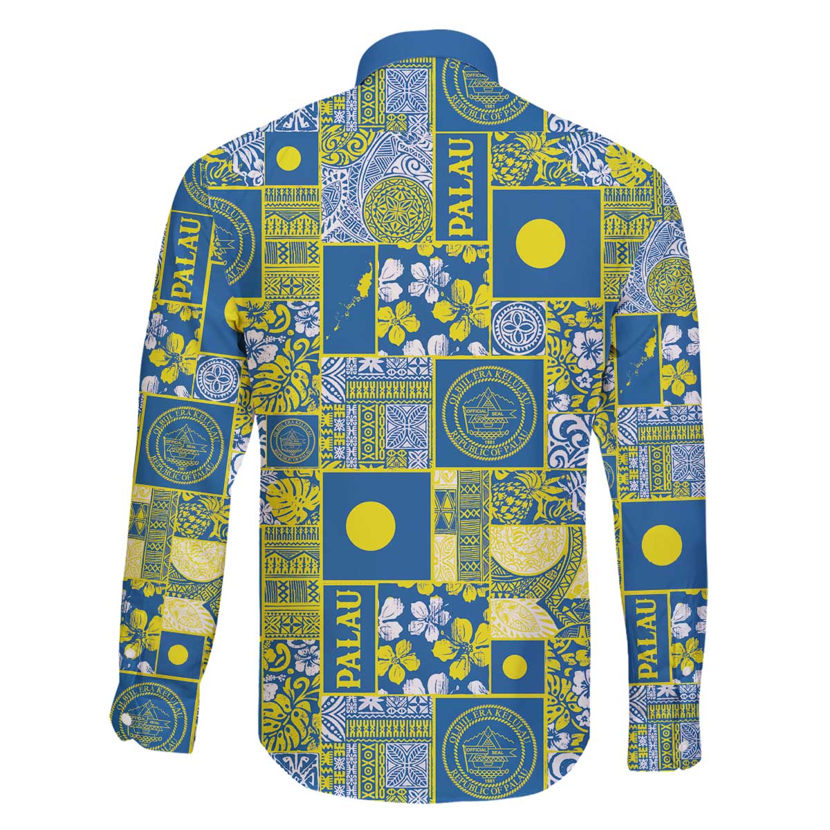 Palau Ungil Kurismas Family Matching Off The Shoulder Long Sleeve Dress and Hawaiian Shirt Pacific Patchwork Xmas Vibes - Polynesian Pride