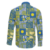 Palau Ungil Kurismas Family Matching Off The Shoulder Long Sleeve Dress and Hawaiian Shirt Pacific Patchwork Xmas Vibes - Polynesian Pride