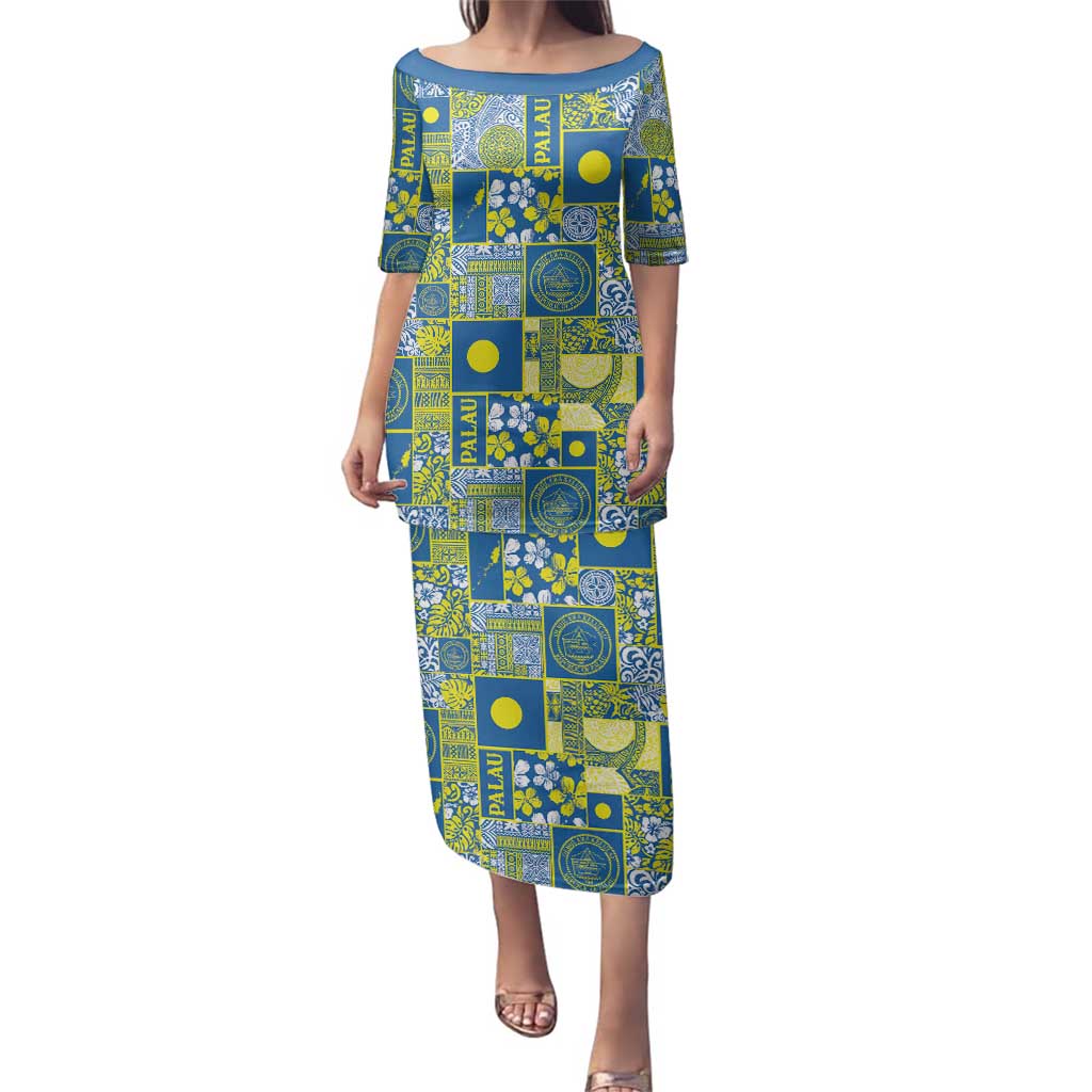 Palau Ungil Kurismas Family Matching Puletasi and Hawaiian Shirt Pacific Patchwork Xmas Vibes - Polynesian Pride